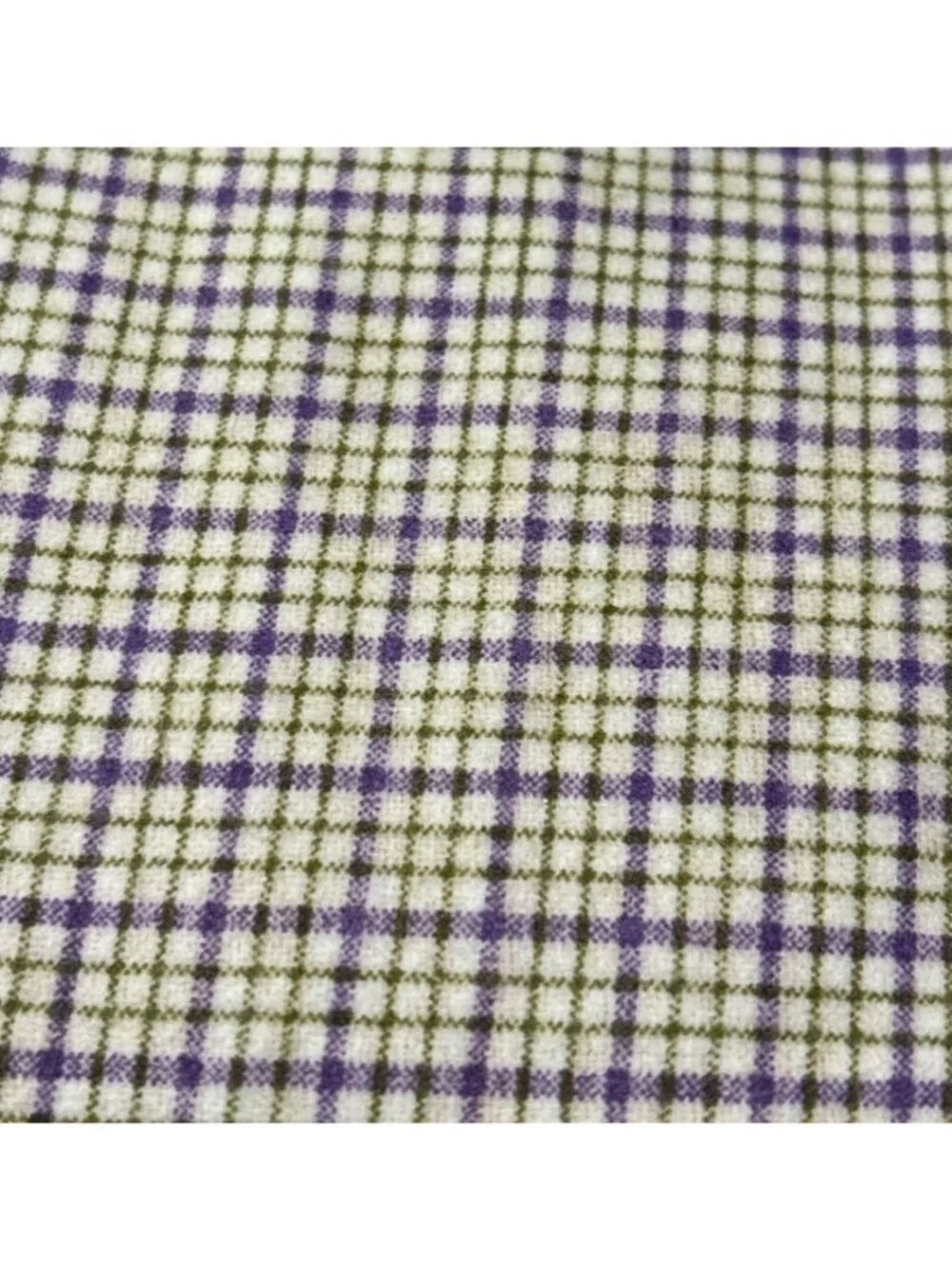Purple & Green Plaid Flannel Fabric 1/2 yard x 46